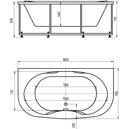 Ванна гидромассажная Aquatek Мелисса 180x95 см фото 5