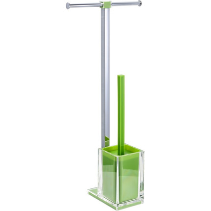 Стойка с держателем и ёршиком Fixsen Rainbow FX-32-04, цвет хром/зеленый фото 