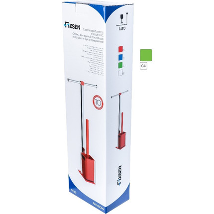 Стойка с держателем и ёршиком Fixsen Rainbow FX-32-04, цвет хром/зеленый фото 2