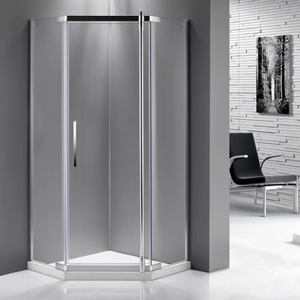 Душевое ограждение Mirsant Smart Pentagon 100х100 см хром/прозрачное фото 