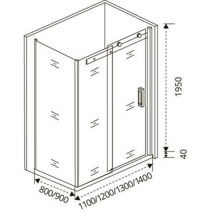 Душевое ограждение Bas Altair WTW+SP C-CH 110х80 см (стекло 8 мм) хром/прозрачное фото 6