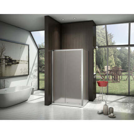 Душевое ограждение Bas Latte WTW+SP G-WE 110х100 см алюминий/матовое фото 3