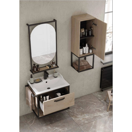 Зеркало Акватон Лофт Фабрик 50 см 1A242502LTDU0, дуб эндгрейн - 8 Зеркало Акватон Лофт Фабрик 50 см 1A242502LTDU0, дуб эндгрейн фото 8