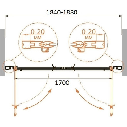 Душевая дверь Cezares Relax B-2 180 см, белый/прозрачное - 2 Душевая дверь Cezares Relax B-2 180 см, белый/прозрачное фото 2