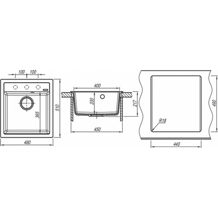 Кухонная мойка Florentina Липси 460 20.280.B0460.104, бежевый, Цвет производителя: бежевый фото 4