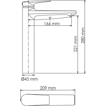 Смеситель для раковины высокий WasserKraft Glan 6603H, черный фото 7