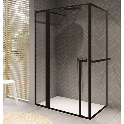 Душевое ограждение Riho Lucid GD203 110х100 см G005018121 с кронштейном в комплекте, черный/прозрачное фото 