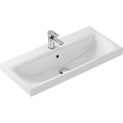 Тумба подвесная с раковиной Aqwella Smart 80 см SRT0108BS, бетон светлый/белый фото 7