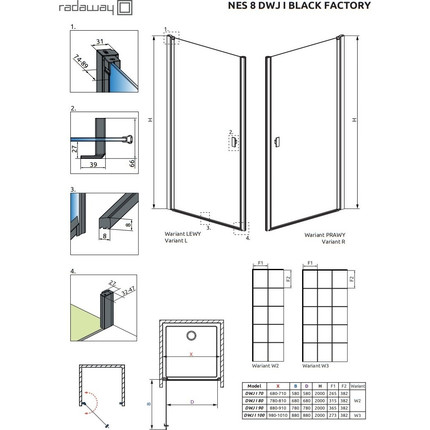 Душевая дверь Radaway Nes 8 Black DWJ I Factory 90 см 10076090-54-55R (стекло 8 мм), черный/прозрачное - 6 Душевая дверь Radaway Nes 8 Black DWJ I Factory 90 см 10076090-54-55R (стекло 8 мм), черный/прозрачное фото 6