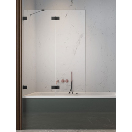 Шторка для ванны Radaway Essenza Pro Black PND II 140 см 10102140-54-01L, черный/прозрачное фото 