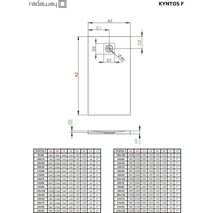 Поддон мраморный Radaway Kyntos F anthracite 210х100 см HKF210100-64, антрацит фото 11