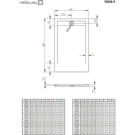 Поддон мраморный Radaway Teos F anthracite 100х70 см HTF10070-64, антрацит фото 2