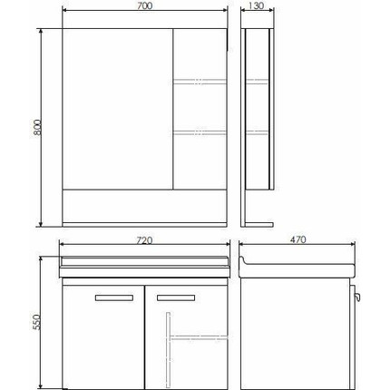 Зеркало-шкаф Comforty Рига 70 см, дуб сонома фото 7