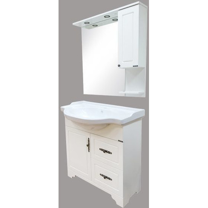 Зеркало-шкаф Comforty Севилья 85 см, слоновая кость фото 6