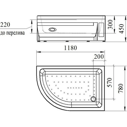 Поддон акриловый Радомир Соул 2 120х80 см R - 3 Поддон акриловый Радомир Соул 2 120х80 см R фото 3