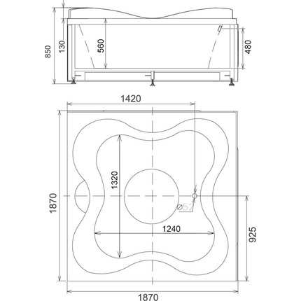 Ванна гидромассажная Gemy G9089 O 187x187 см L фото 5