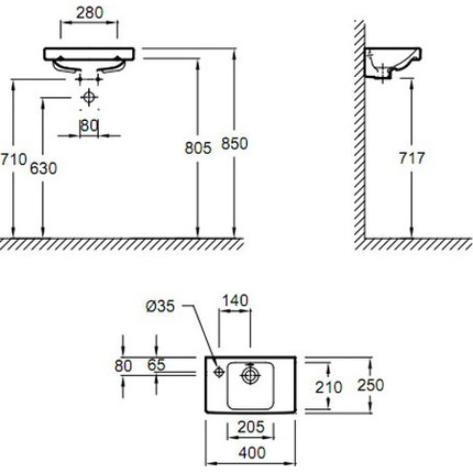 Раковина подвесная Jacob Delafon Odeon Up 40 см E4759G-00 - 4 Раковина подвесная Jacob Delafon Odeon Up 40 см E4759G-00 фото 4