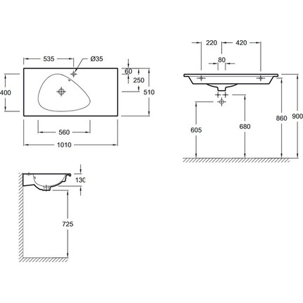 Тумба подвесная с раковиной Jacob Delafon Nouvelle Vague 100 см EB3032-N18, белый фото 6