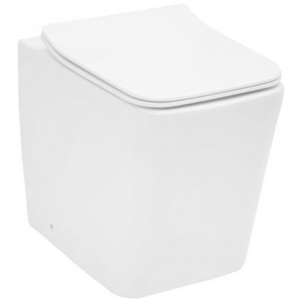 Унитаз приставной безободковый Aquanet Rimless Tavr-F BL-103N-FST 203348 с тонкой крышкой микролифт фото 