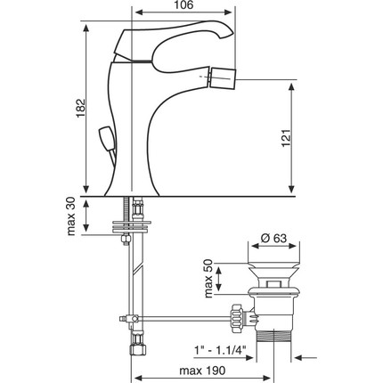 Смеситель для биде Emmevi Ares NEO76004, черный - 2 Смеситель для биде Emmevi Ares NEO76004, черный фото 2