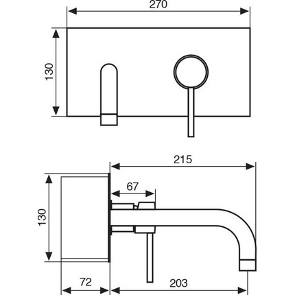 Смеситель для раковины настенный Emmevi Piper CR45053 фото 2