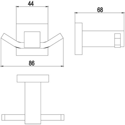 Двойной крючок Timo Selene 17012/17, золото матовое - 2 Двойной крючок Timo Selene 17012/17, золото матовое фото 2
