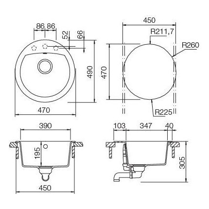 Кухонная мойка Schock Eclipse 45 700664, лунный камень фото 3