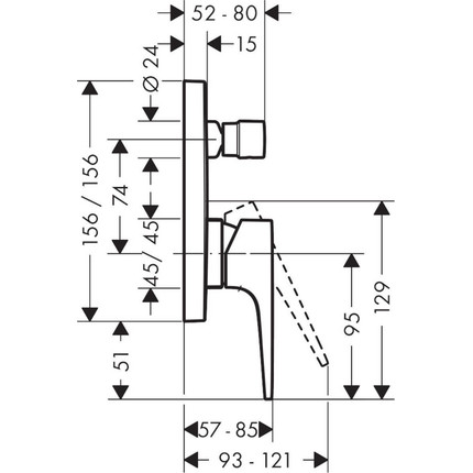 Смеситель для ванны Hansgrohe Metropol 74545000 - 5 Смеситель для ванны Hansgrohe Metropol 74545000 фото 5