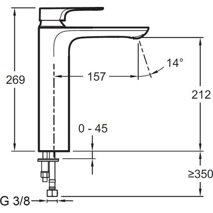Смеситель для умывальника высокий Jacob Delafon Aleo+ E72336-CP фото 11