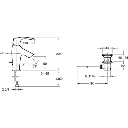 Смеситель для раковины Jacob Delafon Symbol E72680-CP фото 4
