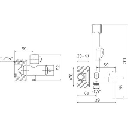 Набор для гигиенического душа Iddis Spring 003BNR0i08, сатин - 3 Набор для гигиенического душа Iddis Spring 003BNR0i08, сатин фото 3