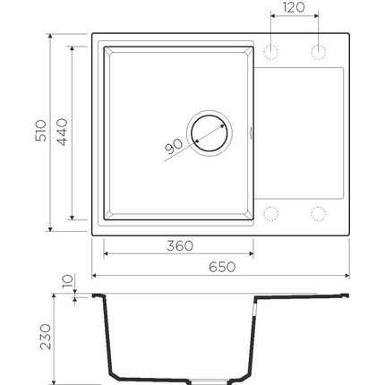 Кухонная мойка Omoikiri Daisen 65-GR 4993682, leningrad grey, Цвет производителя: Leningrad Grey фото 2