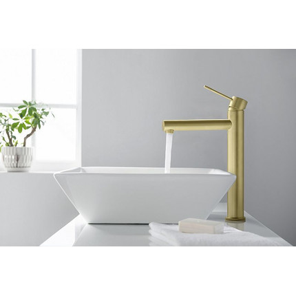 Смеситель для раковины высокий Timo Saona 2311/17F, золото матовое - 3 Смеситель для раковины высокий Timo Saona 2311/17F, золото матовое фото 3