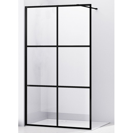 Душевая перегородка Abber Immer Offen 120 см AG62120B, черный/прозрачное фото 