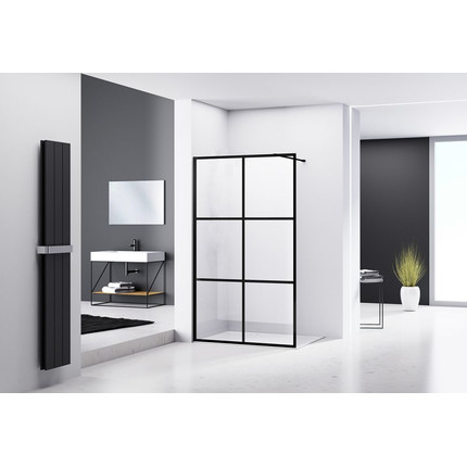 Душевая перегородка Abber Immer Offen 120 см AG62120B, черный/прозрачное фото 3