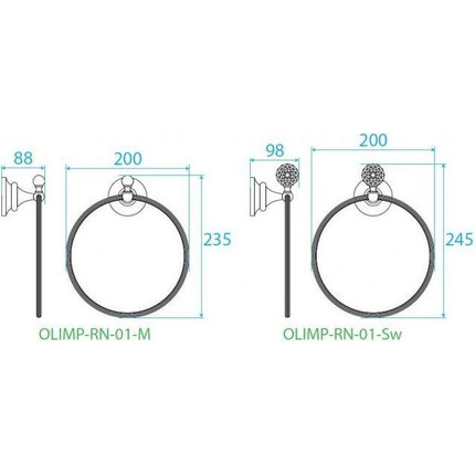 Кольцо для полотенец Cezares Olimp OLIMP-RN-01-M - 2 Кольцо для полотенец Cezares Olimp OLIMP-RN-01-M фото 2