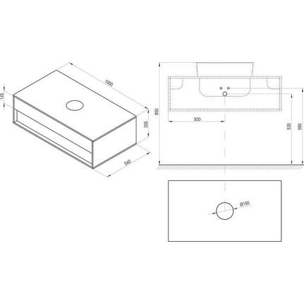 Тумба подвесная с раковиной Ravak SD 10° 65 см X000001286, белый [CLONE] фото 3