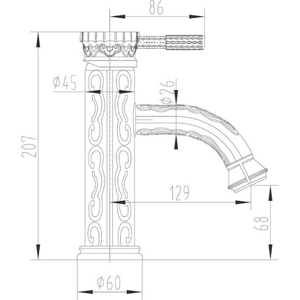 Смеситель для раковины Lemark Jasmine LM6606ORB, черная бронза - 2 Смеситель для раковины Lemark Jasmine LM6606ORB, черная бронза фото 2