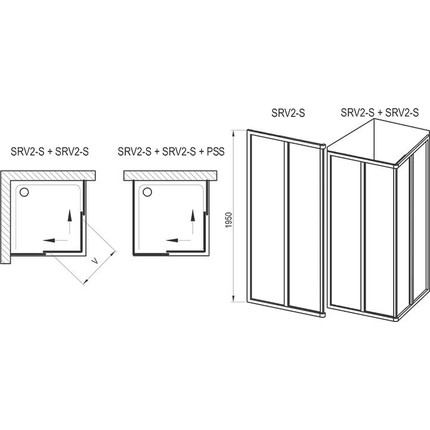 Душевое ограждение Ravak Supernova SRV2-S+SRV2-S 90x90 см 14V703O211 чёрный/pearl фото 3