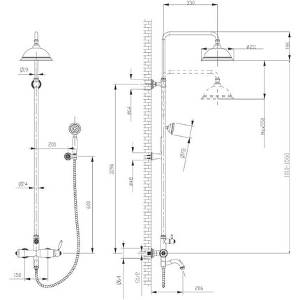Душевая стойка для ванны Lemark Spark LM6762RG, розовое золото фото 3