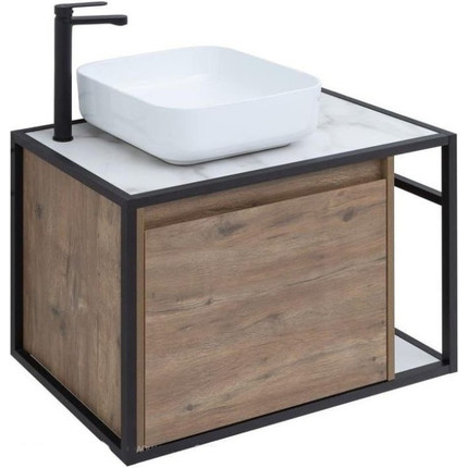 Тумба подвесная со столешницей Aquanet Nova Lite Loft 75 см 261654, дуб рошелье L фото 