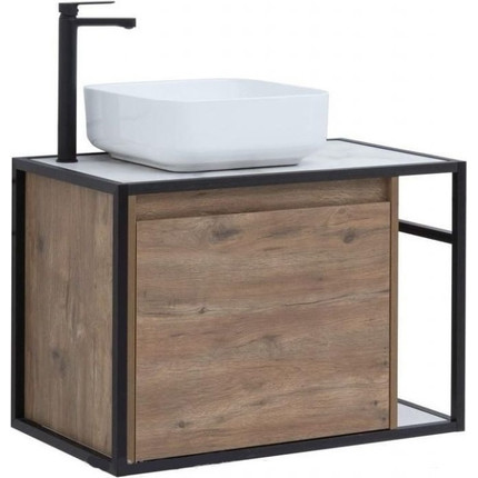 Тумба подвесная со столешницей Aquanet Nova Lite Loft 75 см 261654, дуб рошелье L фото 6