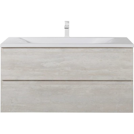 Тумба подвесная с раковиной Cezares MOLVENO-100-2C-SO-LB 100 см, Legno Bianco фото 