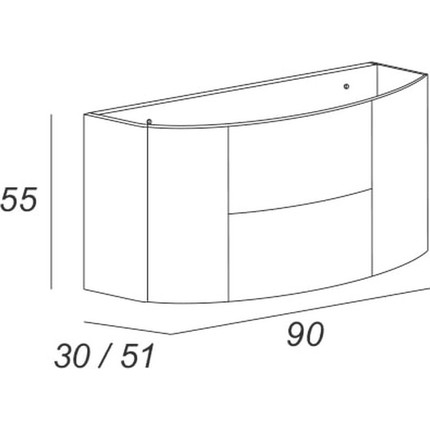 Тумба подвесная с раковиной Cezares Eden 90 см 55070, Rovere scuro фото 5