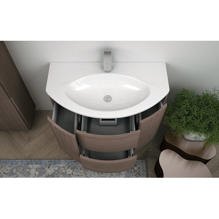 Тумба подвесная с раковиной Cezares Eden 90 см 55070, Rovere scuro фото 3