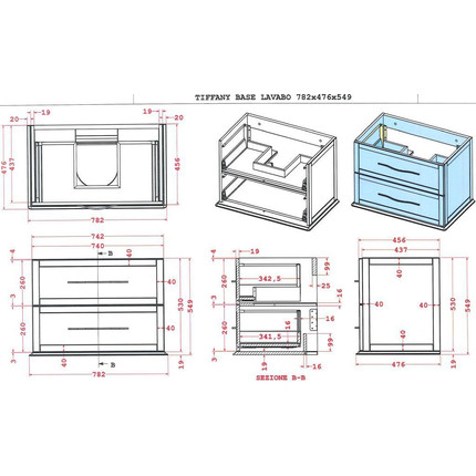 Тумба подвесная с раковиной Cezares Tiffany 75 см 54949, Nero grafite - 9 Тумба подвесная с раковиной Cezares Tiffany 75 см 54949, Nero grafite фото 9