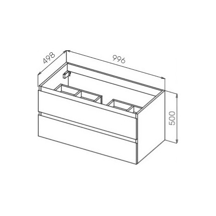 Тумба подвесная с раковиной Cezares MOLVENO-100-2C-SO-LB 100 см, Legno Bianco фото 6