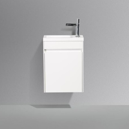 Тумба подвесная с раковиной BelBagno 46 см PIETRA MINI-460-1A-SO-BL-L, белый фото 