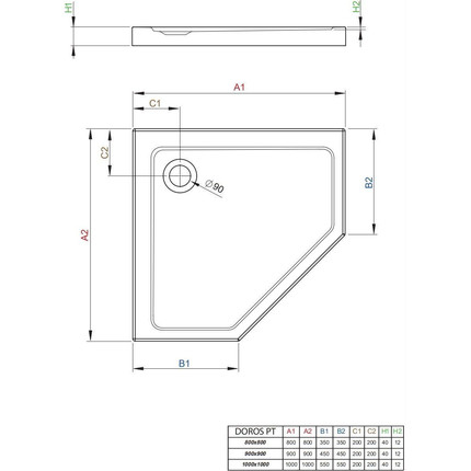 Поддон акриловый Radaway Doros Plus PT 100x100 см SDRPTP1010-01 фото 2