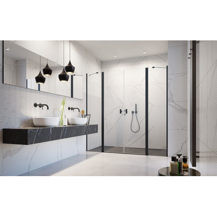 Душевая дверь Radaway Nes 8 Black DWD II 150 см W3 (стекло 8 мм), черный/прозрачное фото 2
